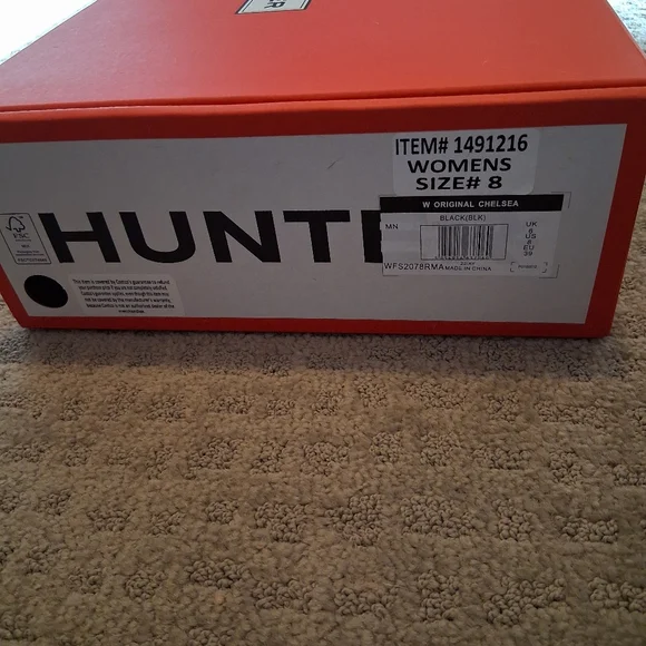 Hunter Classic Black Boots Size 8 - Picture 5 of 7